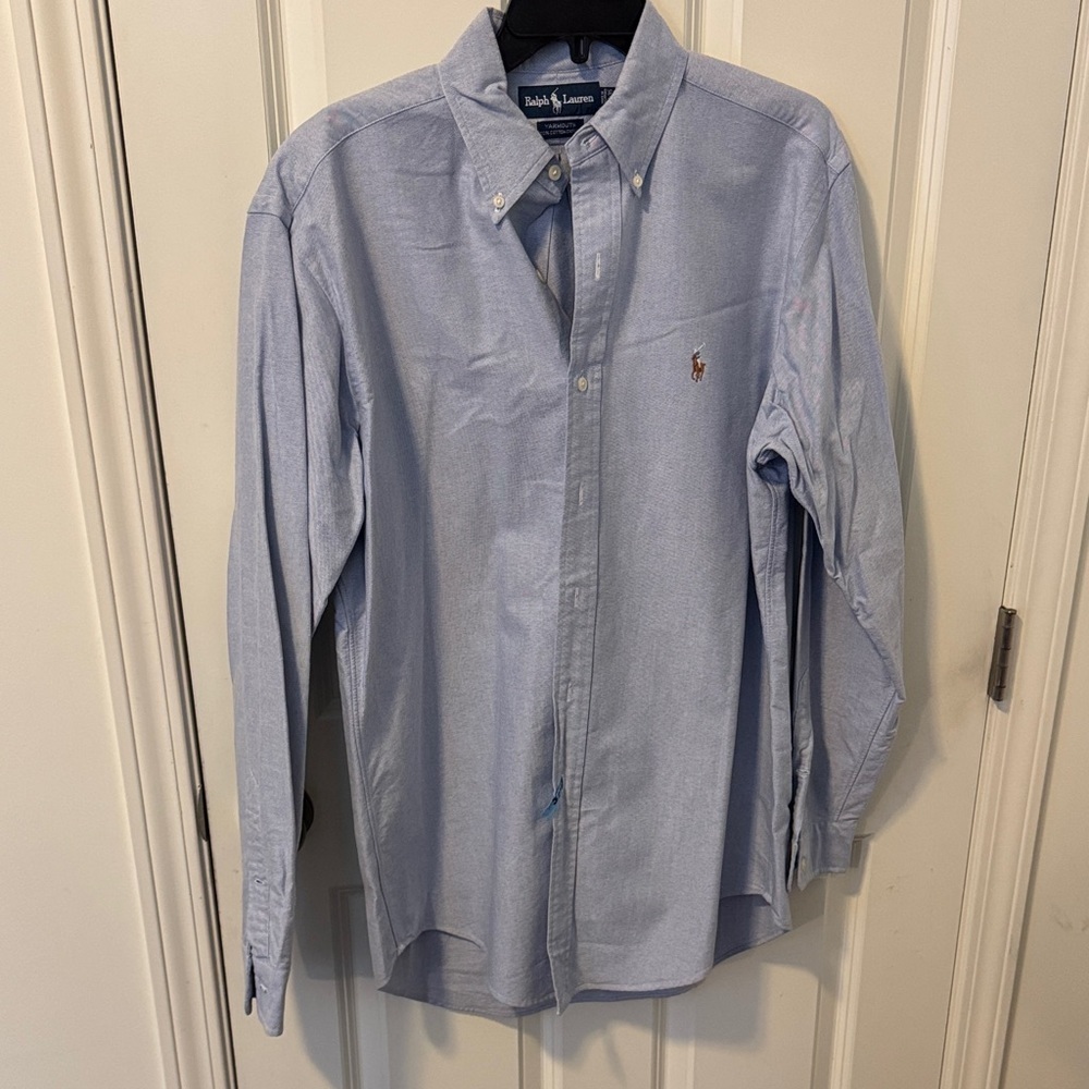 Ralph Lauren Yarmouth Light Blue Button-Down Oxford Shirt with Polo Logo